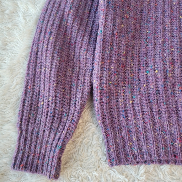 Woolrich Vintage Wool Speckled Purple Knit Crewneck Pullover Sweater Womens LRG - Picture 2 of 5